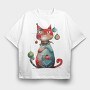 Christmas Cat Bells, Tricou Oversize Barbati (Unisex)