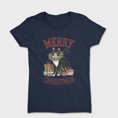 Christmas Cat Mistletoe, Tricou Femei