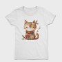Christmas Cat Patchwork, Tricou Femei