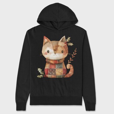 Christmas Cat Patchwork, Hanorac Oversize Barbati (Unisex)