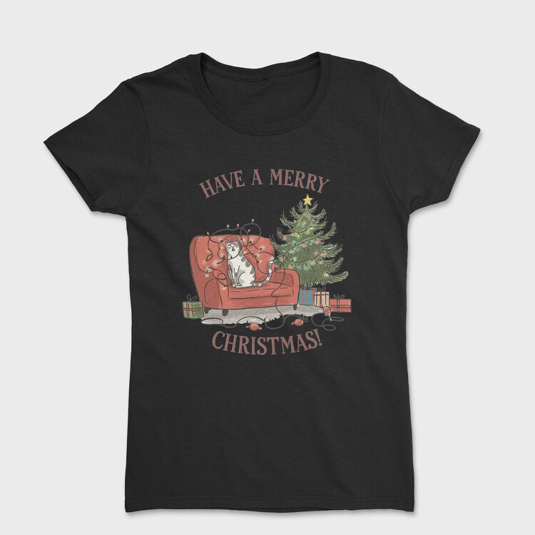 Christmas Cat Twists, Tricou Femei