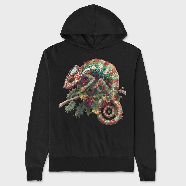 Christmas Chameleon Garden, Hanorac Oversize Barbati (Unisex)