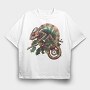Christmas Chameleon Garden, Tricou Oversize Barbati (Unisex)