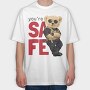 Teddy Bear Police Safe, Tricou Oversize Barbati (Unisex)