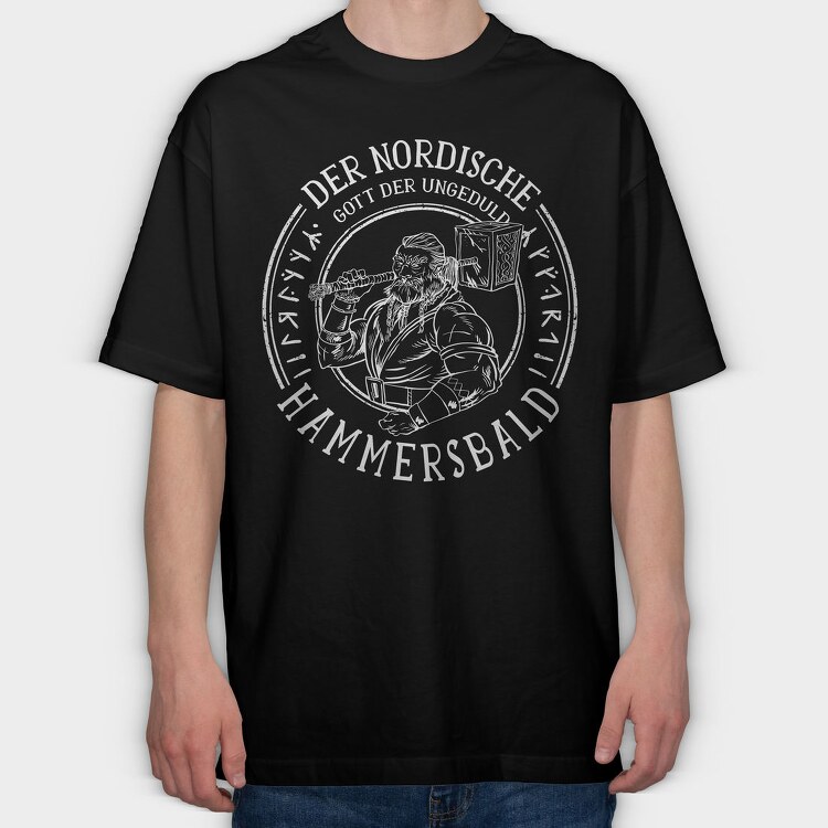 Viking Hammer, Tricou Oversize Barbati (Unisex)