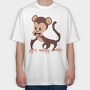 Chibi Monkey Fun, Tricou Oversize Barbati (Unisex)