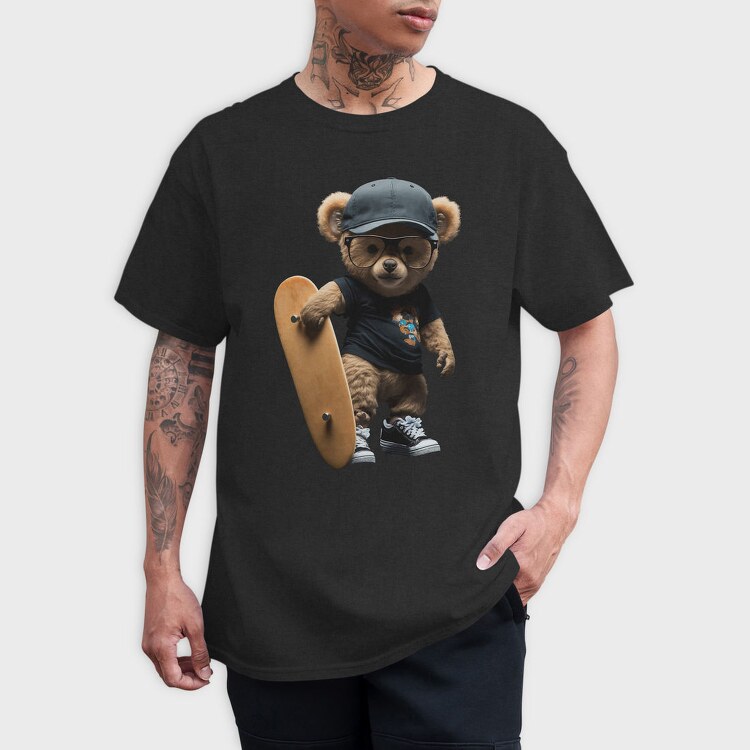 Skateboarding Teddy 1, Tricou Barbati (Unisex)