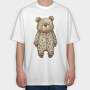 Christmas Bear Jumpsuit, Tricou Oversize Barbati (Unisex)