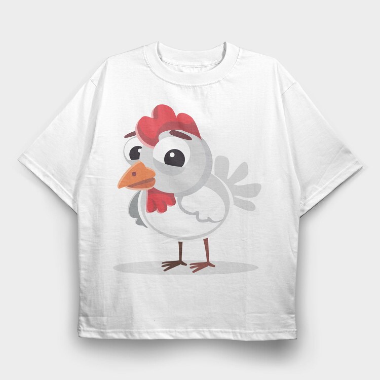 Chicken Party Chic, Tricou Oversize Barbati (Unisex)