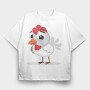 Chicken Party Chic, Tricou Oversize Barbati (Unisex)