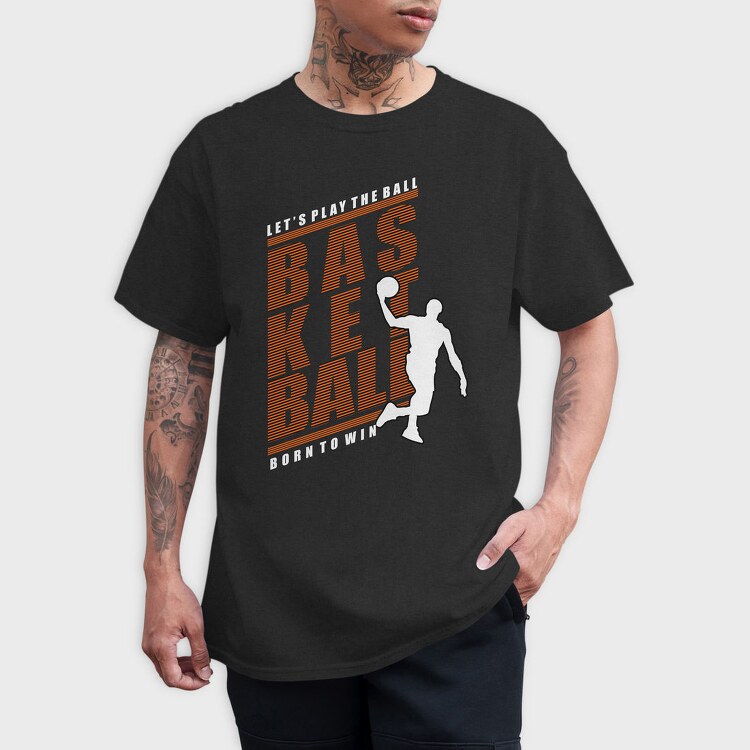 Orange Stripe Basketball, Tricou Barbati (Unisex)