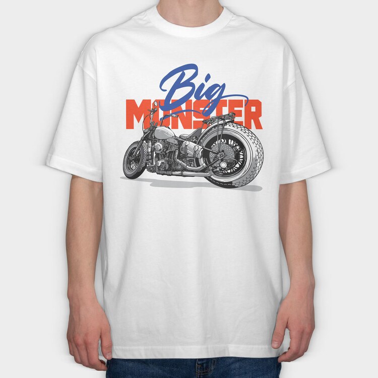 Big Monster Bike, Tricou Oversize Barbati (Unisex)