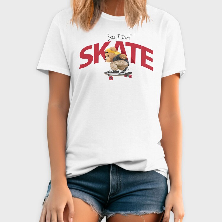 Skateboarding Teddy 2, Tricou Barbati (Unisex)