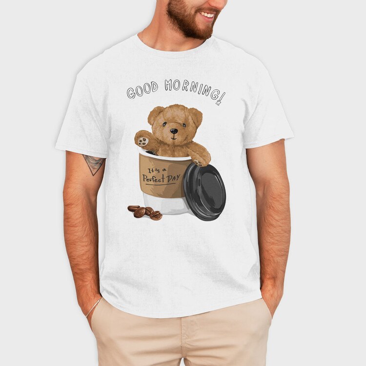 Good Morning Coffee Bear, Tricou Barbati (Unisex)