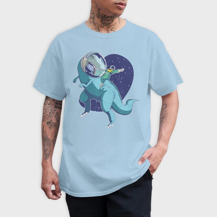 Astronaut Riding Dino, Tricou Barbati (Unisex)