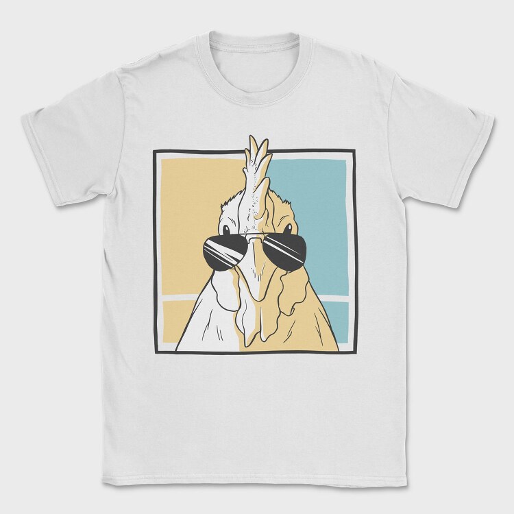 Chicken Wearing Sunglasses, Tricou Barbati (Unisex)