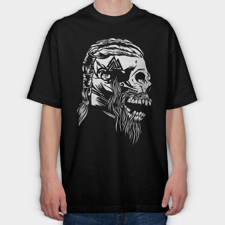 Viking Skull 3, Tricou Oversize Barbati (Unisex)