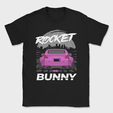 Pink Car Rocker City Skyline, Tricou Barbati (Unisex)