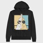 Chicken Wearing Sunglasses, Hanorac Oversize Barbati (Unisex)