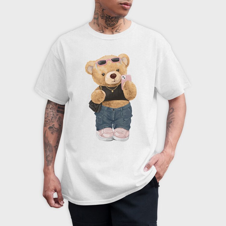 Teddy Selfie Style, Tricou Barbati (Unisex)