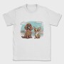 Chihuahua And Cocker Dogs Beach, Tricou Barbati (Unisex)