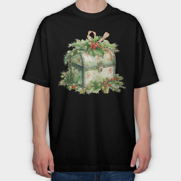 Christmas Box Holly, Tricou Oversize Barbati (Unisex)