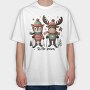 Christmas Animal Skiing, Tricou Oversize Barbati (Unisex)