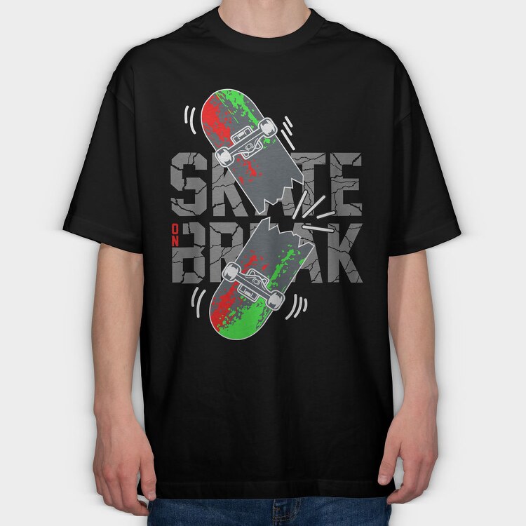 Skatebreak, Tricou Oversize Barbati (Unisex)
