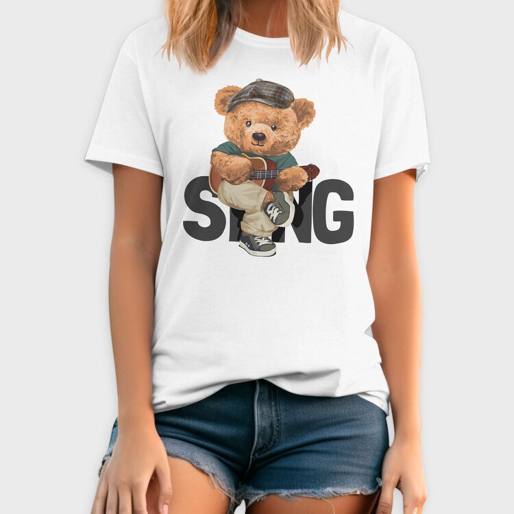 Teddy Sing Guitar, Tricou Barbati (Unisex)