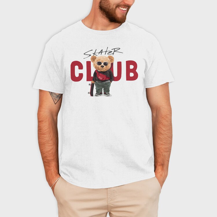 Skater Club Bear, Tricou Barbati (Unisex)