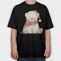 Christmas Bear Santa, Tricou Oversize Barbati (Unisex)