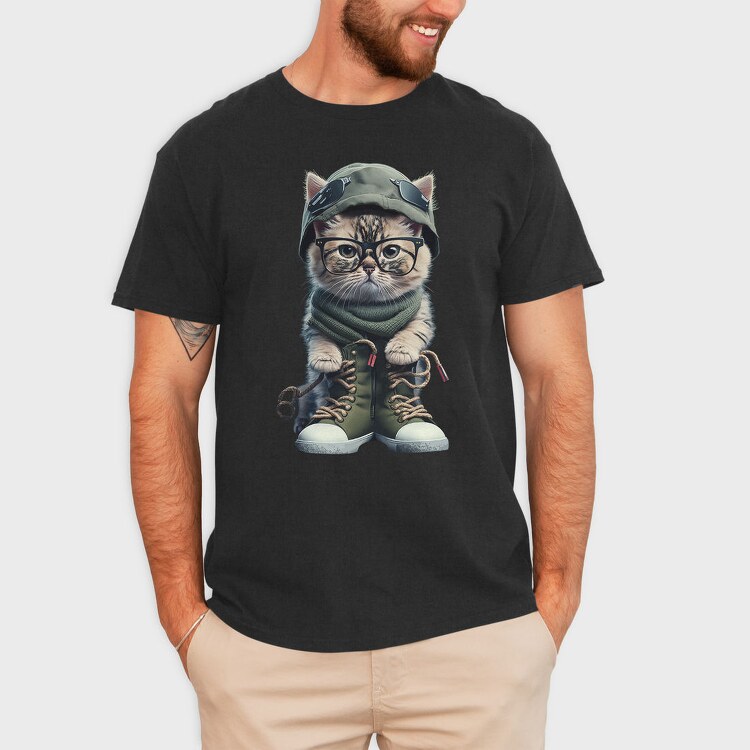 Cat Aviator Chic, Tricou Barbati (Unisex)