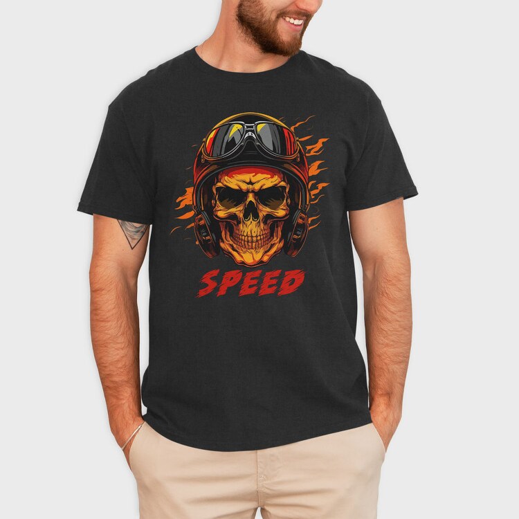 Speed Skull Racer, Tricou Barbati (Unisex)