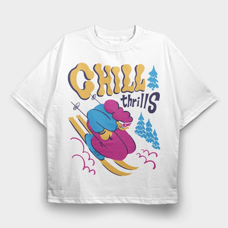 Chill Thrills Trend Winter, Tricou Oversize Barbati (Unisex)