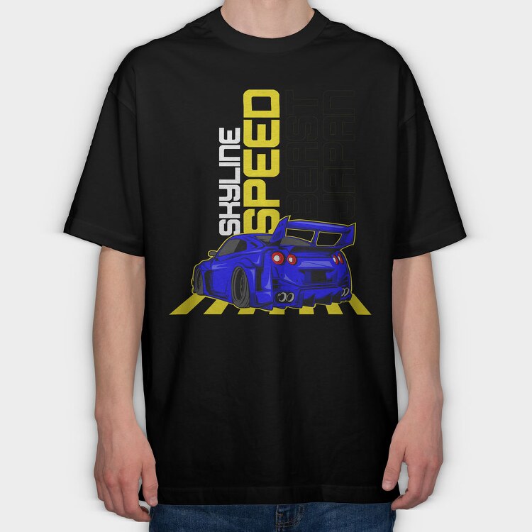 Skyline Speed, Tricou Oversize Barbati (Unisex)