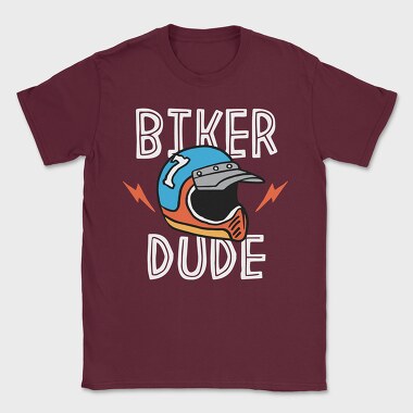 Biker Dude Helmet Flash, Tricou Barbati (Unisex)