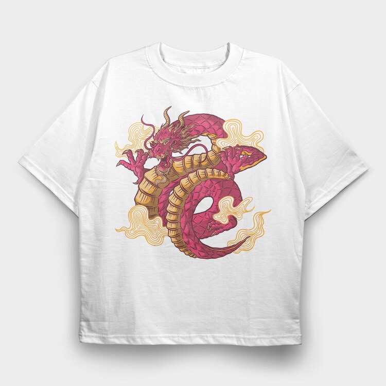 Chinese Dragon Creature Chinnese, Tricou Oversize Barbati (Unisex)