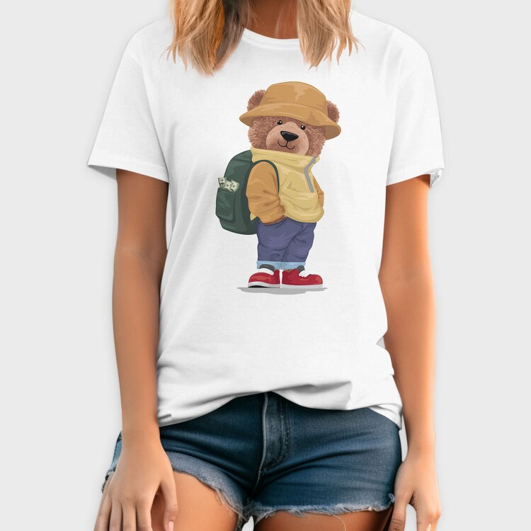 Bear Backpacker Cash, Tricou Barbati (Unisex)