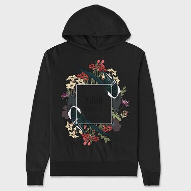 Bird Bloom Frame, Hanorac Oversize Barbati (Unisex)