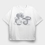 Chinese Dragon Illustration, Tricou Oversize Barbati (Unisex)