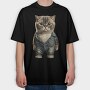 Cat Denim Outfit, Tricou Oversize Barbati (Unisex)