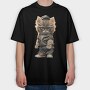 Hipster Kitty, Tricou Oversize Barbati (Unisex)