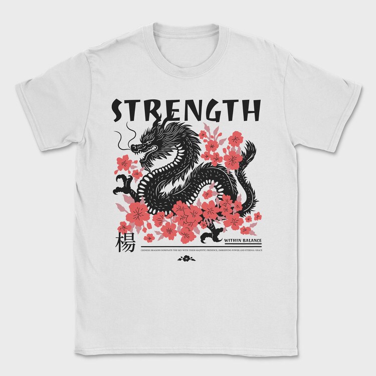 Chinese Dragon Strength Trend Within Balance, Tricou Barbati (Unisex)