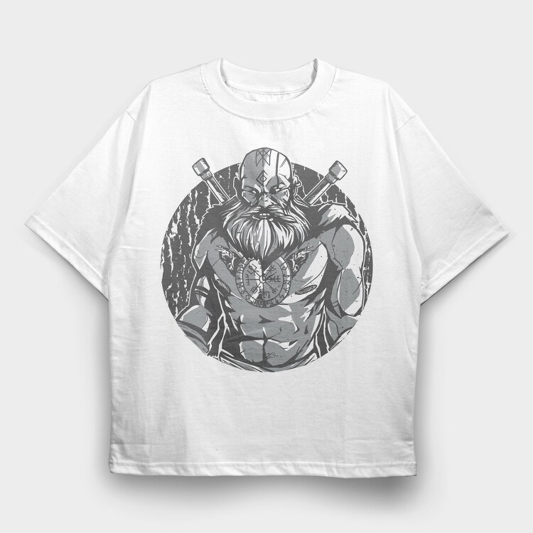 Viking Tattoo Crows, Tricou Oversize Barbati (Unisex)