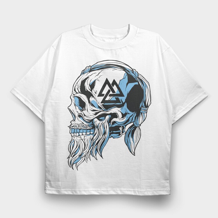 Viking Skull 5, Tricou Oversize Barbati (Unisex)