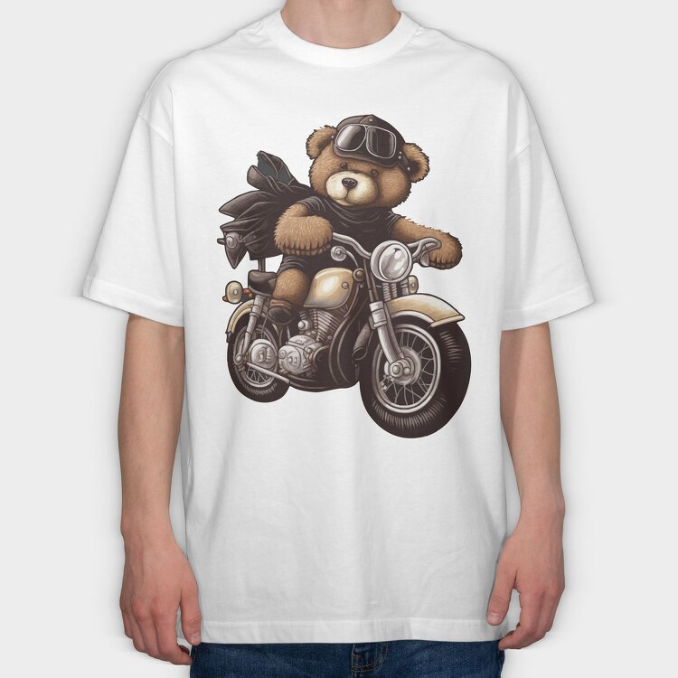 Teddy Rider 1, Tricou Oversize Barbati (Unisex)