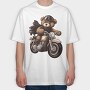 Teddy Rider 1, Tricou Oversize Barbati (Unisex)