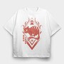 Chinese Zodiac Cat Dark Animals, Tricou Oversize Barbati (Unisex)