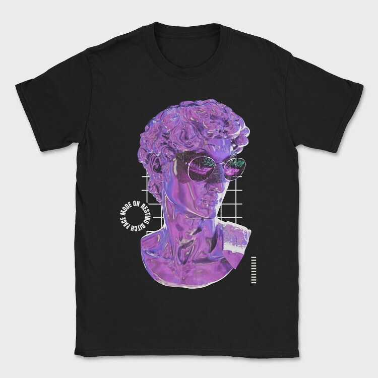3d Liquid Statue Head With Glasses Bitch Face, Tricou Barbati (Unisex)