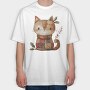 Christmas Cat Patchwork, Tricou Oversize Barbati (Unisex)